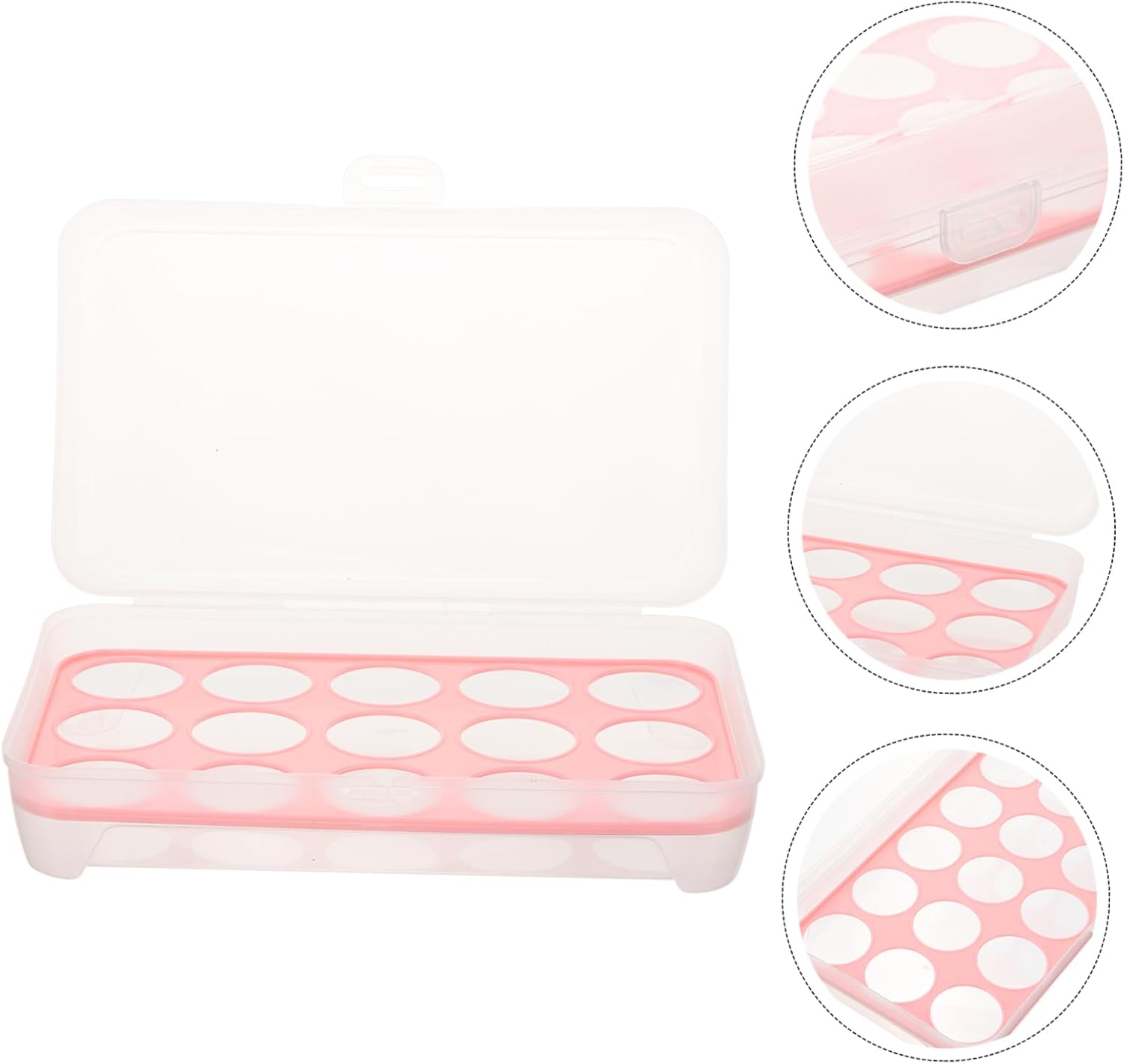 6 Pcs 10 Egg Carrier Camping Storage Bins with Lid Eggs Egg Holder with Lid Egg Organizer Fridge Organizer Bins with Lids Tray with Lid Egg Case Red Crisper Multifunction re-usable