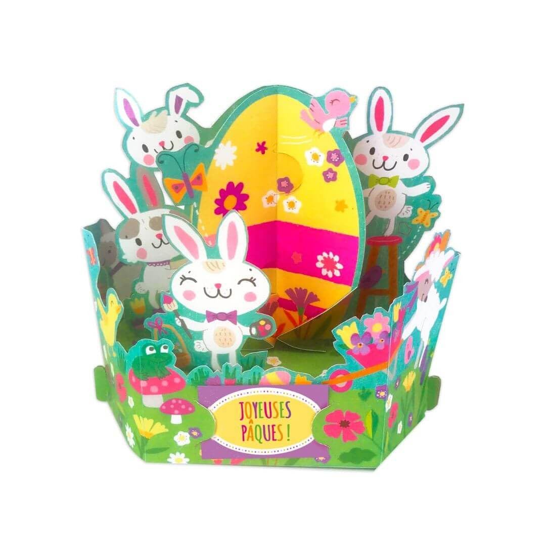Draeger Paris - Biglietto Pop Up, Biglietto d'auguri 3D con suo busta - Città multicolore, con scritta personalizzata - formato 18 x 11,5 cm