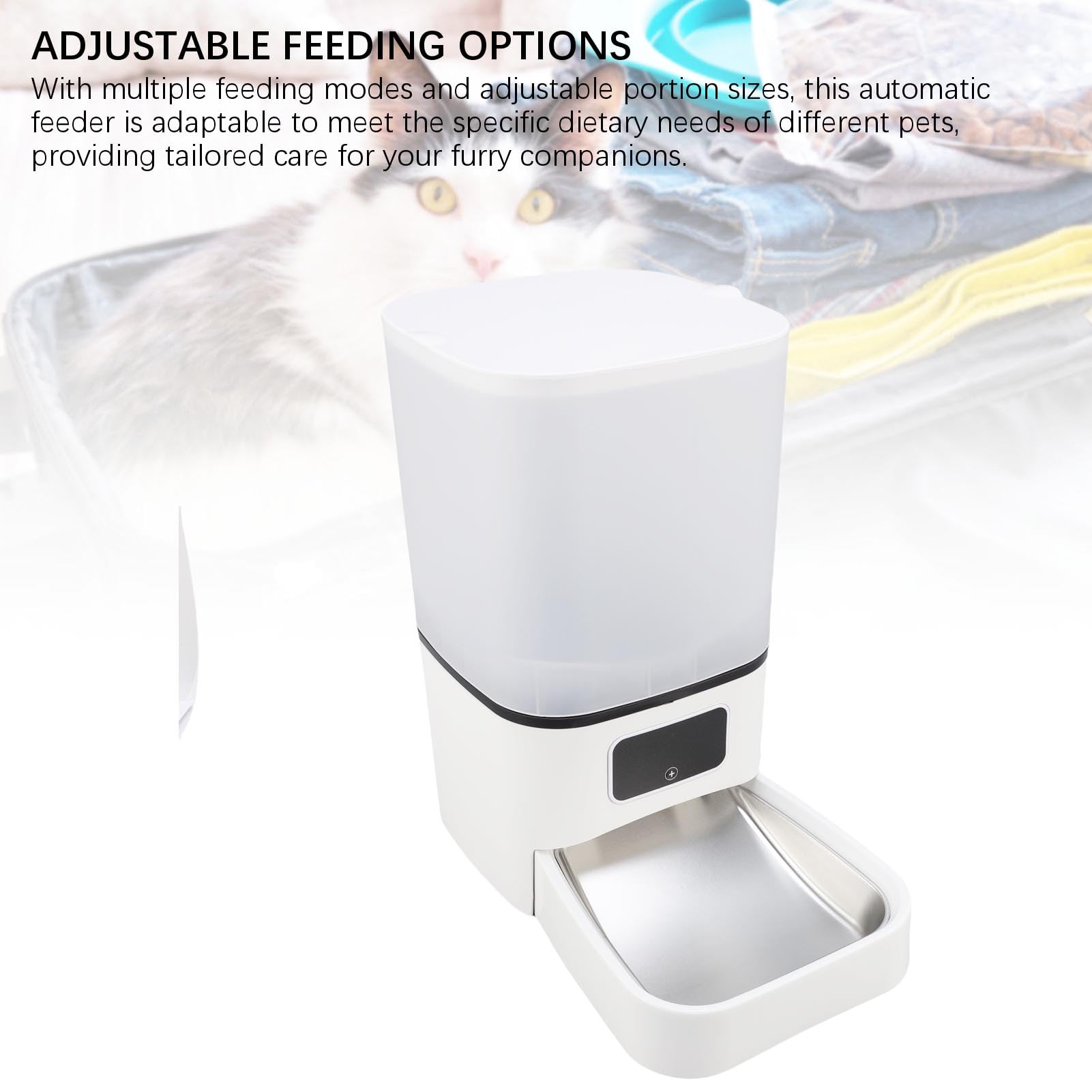 Comedero Automático para Gatos, Comedero para Mascotas WiFi de 6L con Control Remoto de Aplicación, Dispensador de Alimentos Secos Temporizado para Gatos y Perros Pequeños