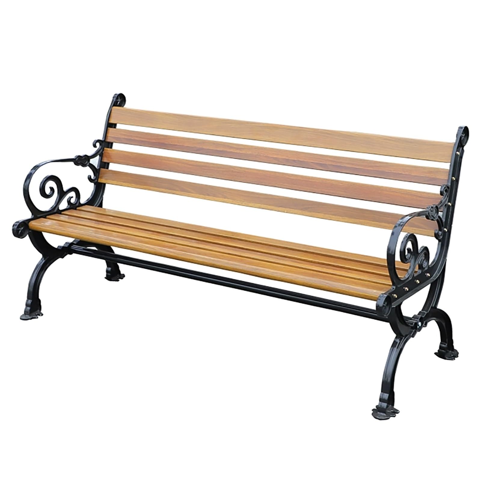 GTHTUHFD Garden Bench, Outdoor Park Bench, Metal Courtyard Chair, Patio Benches With Backrest And Armrests, Cast Aluminum Legs, 2-3 Seats, For Lounge, Porch,150cm/59in