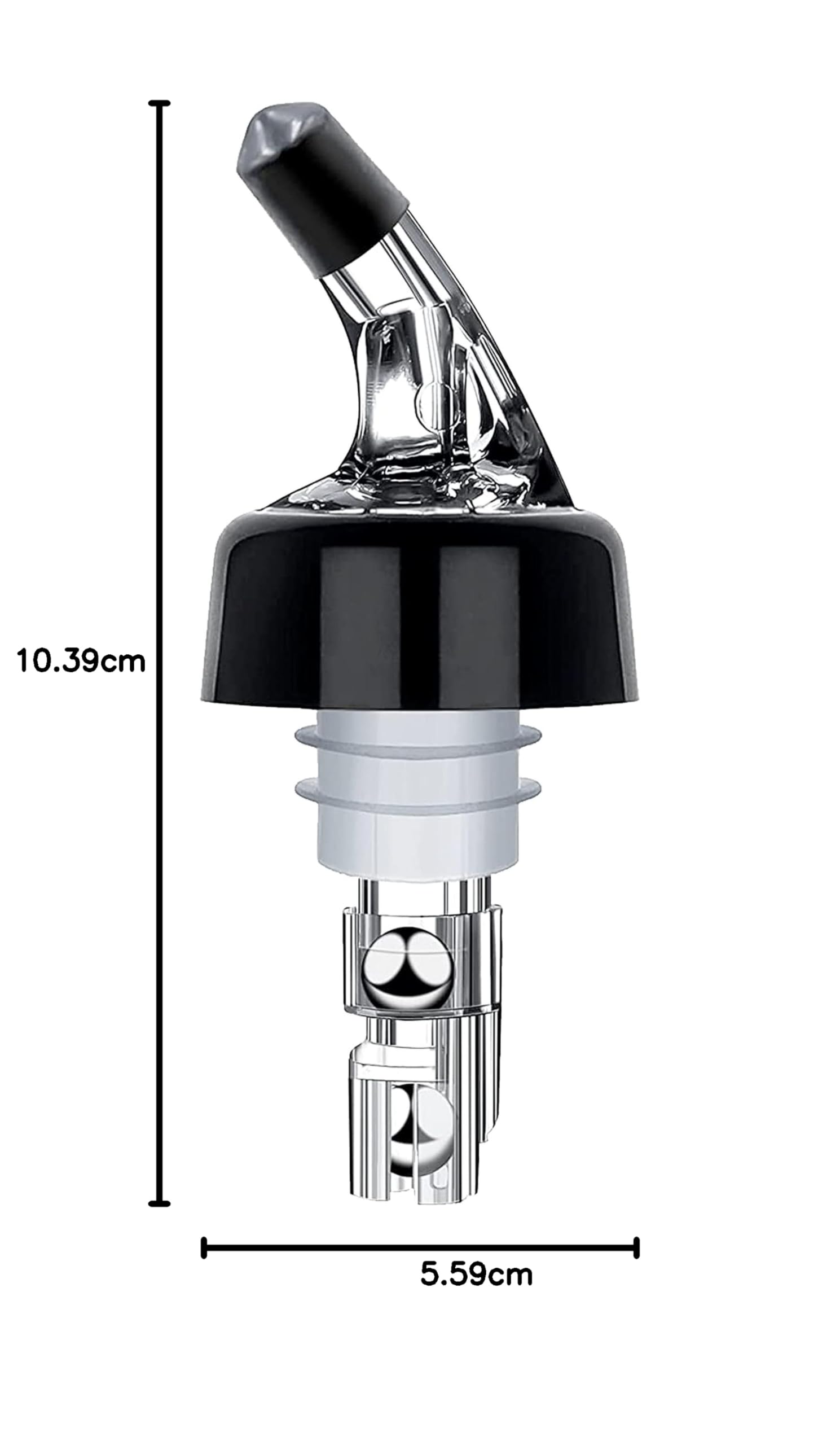 Oggi Verter de botellas, medido, transparente/negro