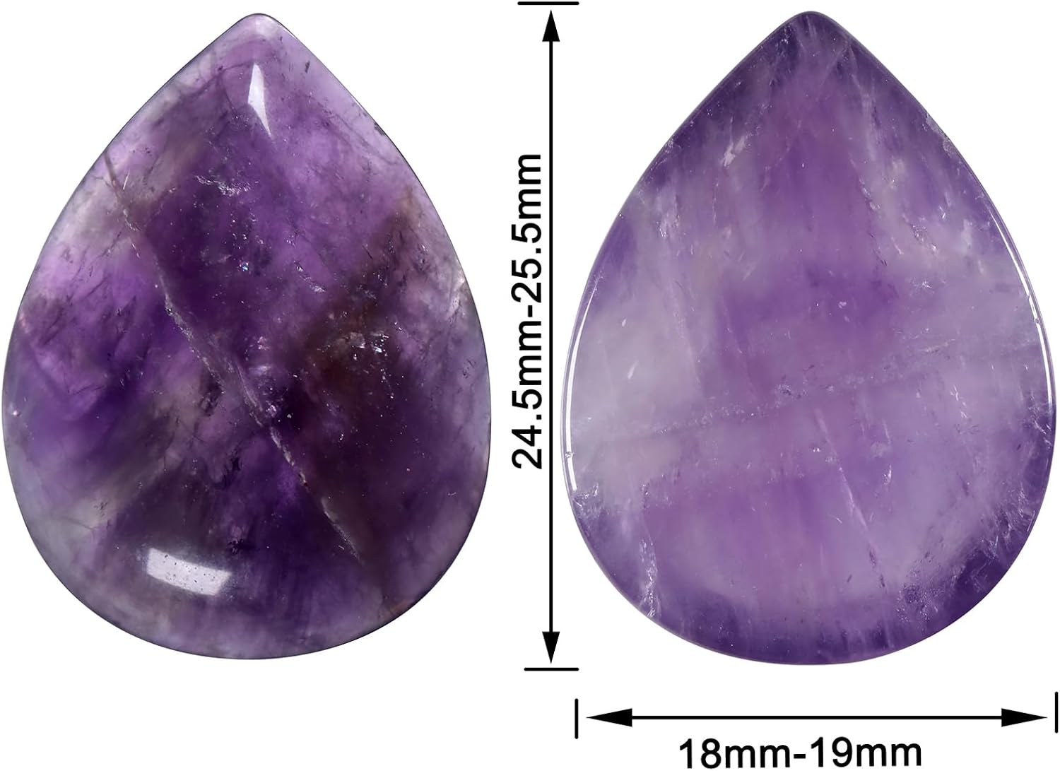 rockcloud Pack of 10 Teardrop Shaped Cabochon Flatback for Jewelry Making, Natural Crystal Flat Stones for DIY Projects