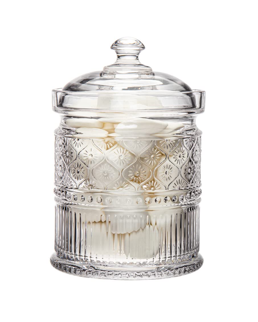 GodingerCanister Storage Container, Non Leaded Crystal Storage Canister Clear - 5X7