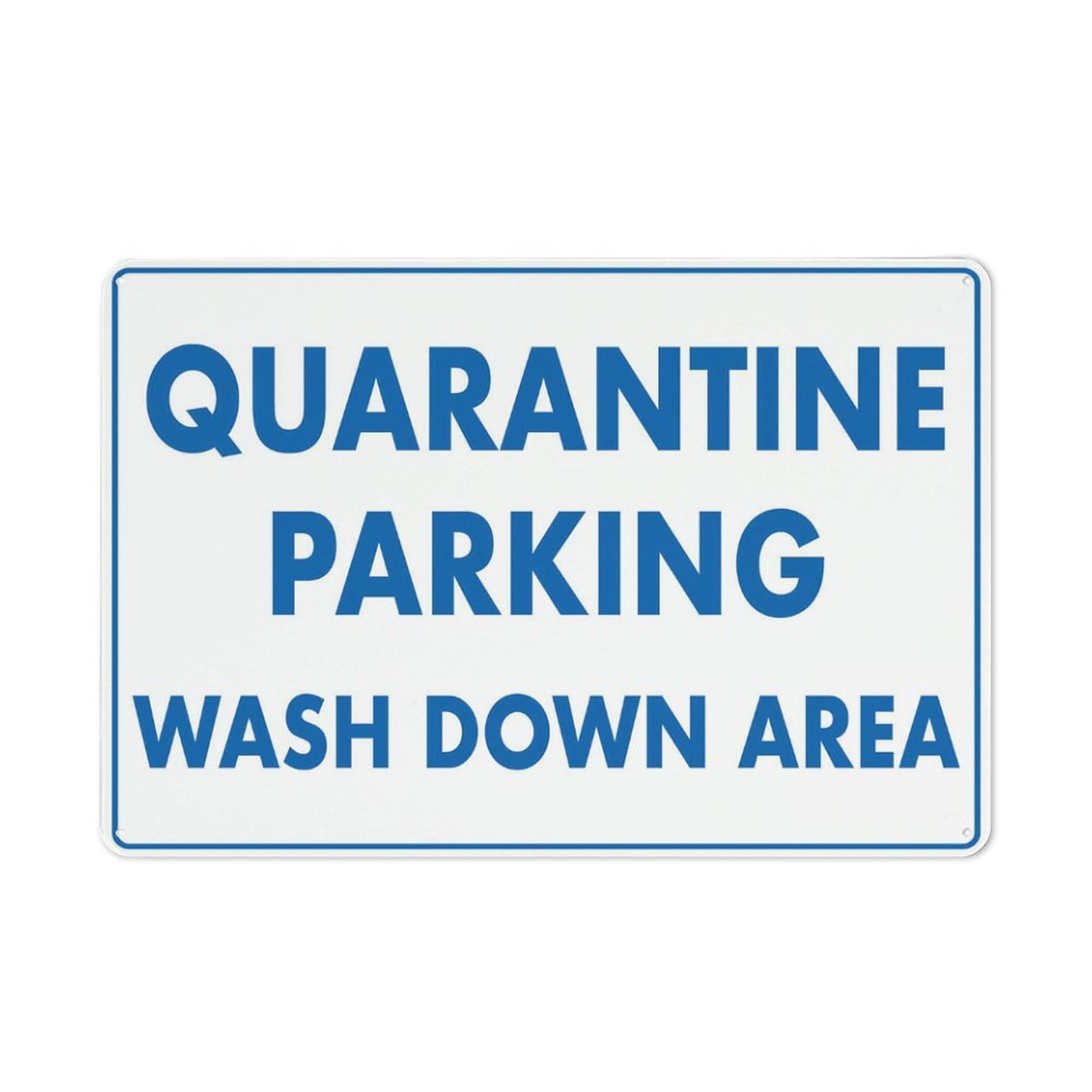 Quarantine Parking Wash Down Area Sign Warning Tin Sign Home Kitchen Farm Garden Garage Wall Decor 12X8Inch