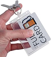 Vista 1 de Soporte rígido para tarjetas de combustible con llavero, protector de tarjetas de plástico duro transparente para flotas, tarjetas de gas, autos