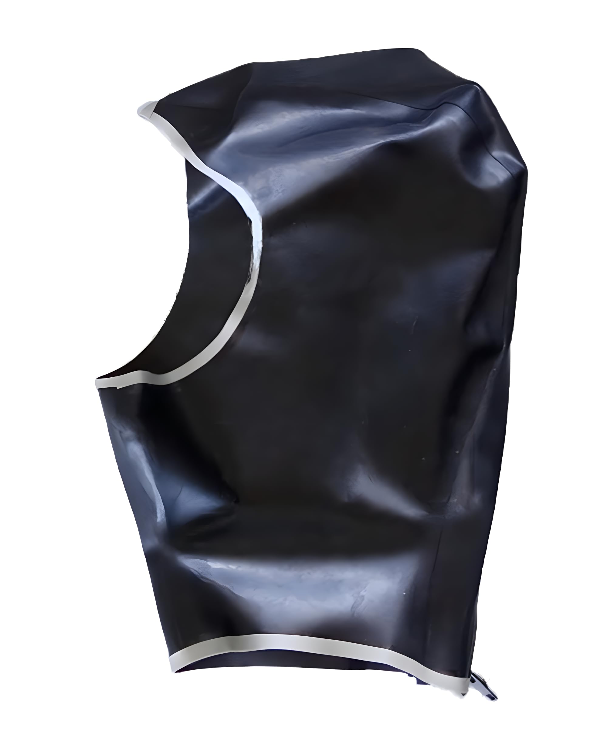 Latex Hood Open Face Ain Trim with Back Zip Handmade Unisex Catsuit Bar Tight Dress Party Cosplay