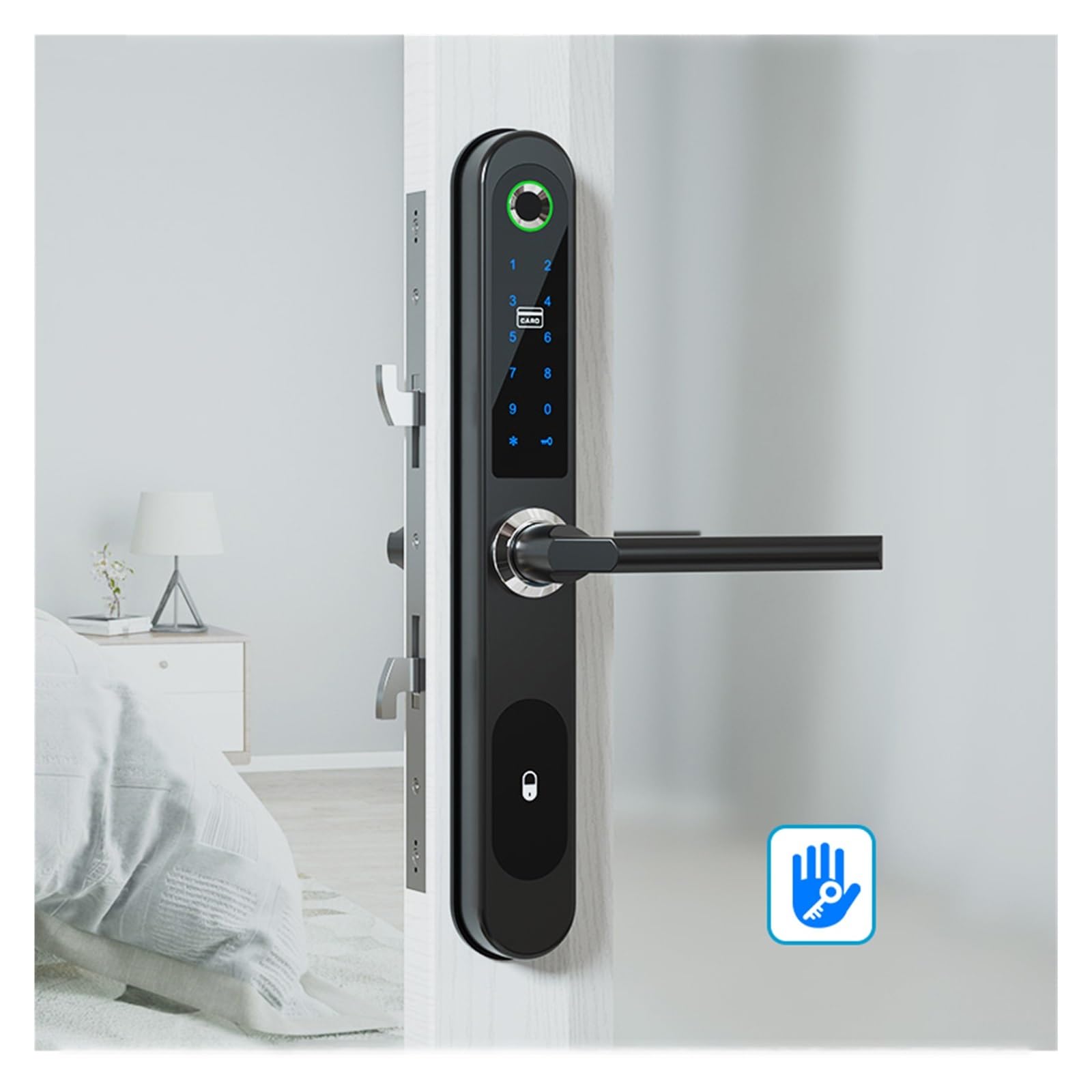 TTlock - Cerradura inteligente Bluetooth sin llave, huella digital, contraseña, cerradura de puerta delgada