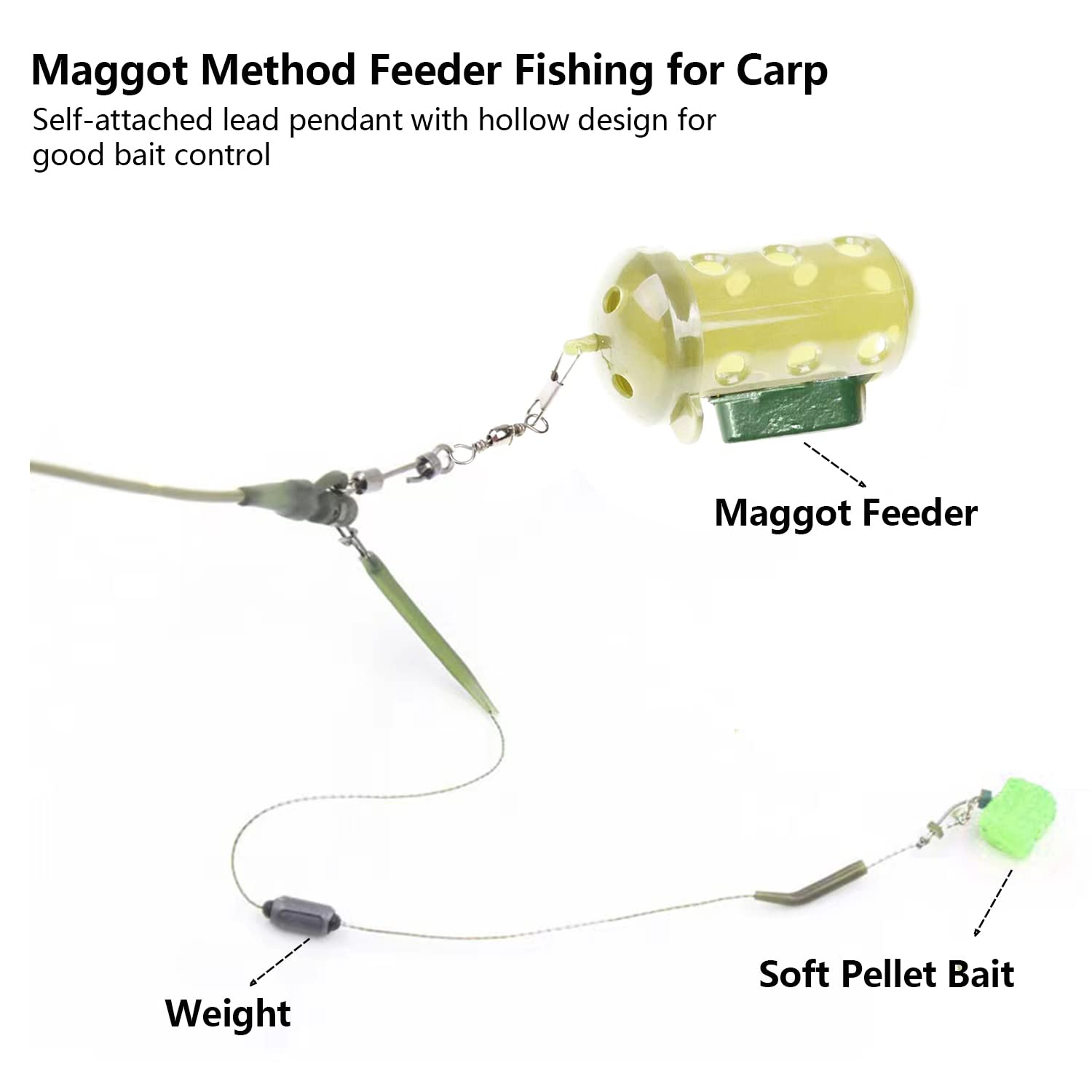 Maggot Feeder Pellet Feeder Rig Setup Carp Fishing Accessories