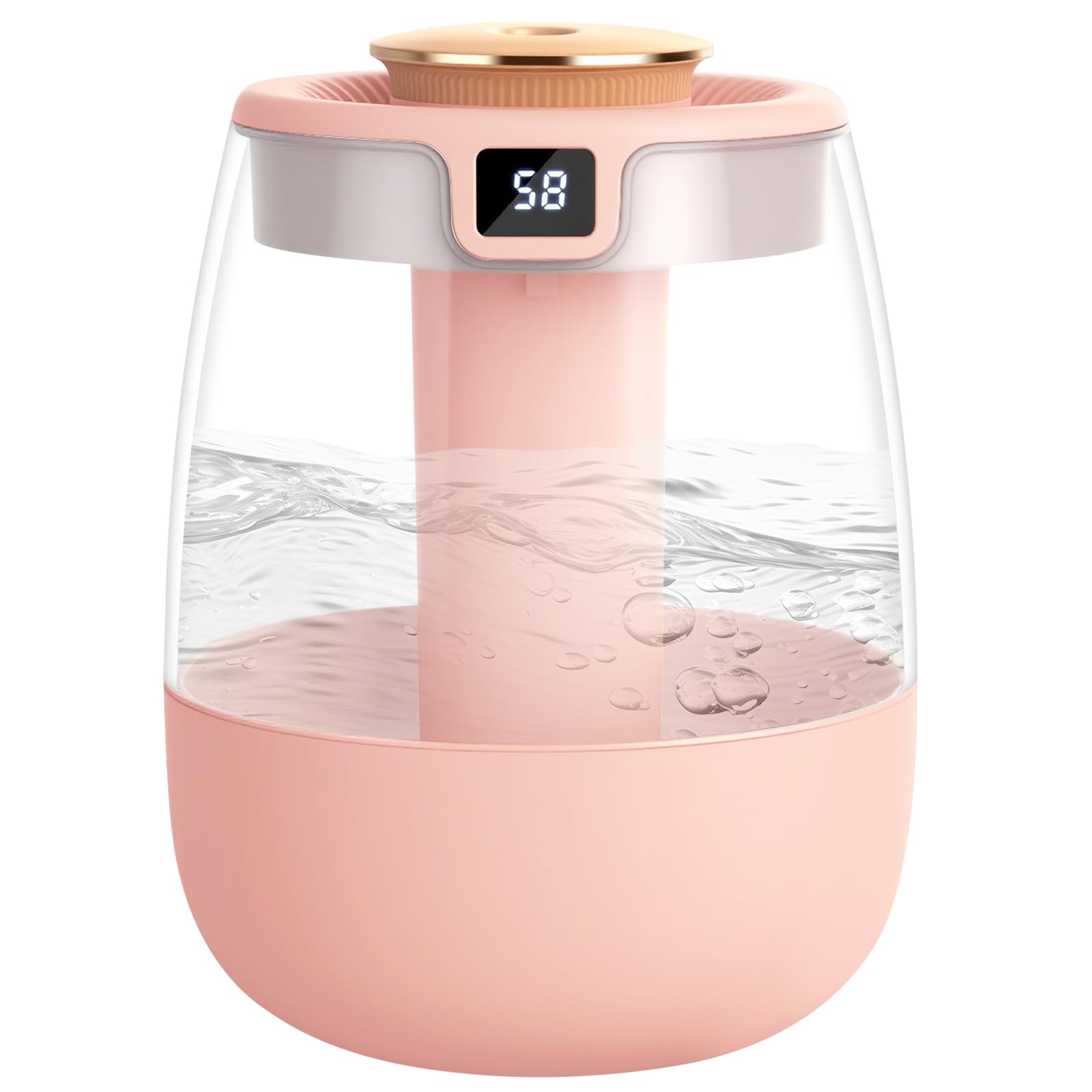 Humidifier for Bedroom, 1.8L Cool Mist Humidifiers with Smart Humidity Display, Mini Air H...