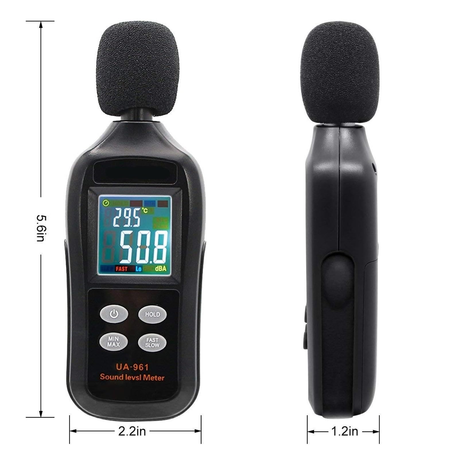 Misuratore di Decibel con Display Digitale ad Alta precisione UA961, misuratore di Rumore, rilevatore di Rumore Portatile, misuratore di Livello sonoro