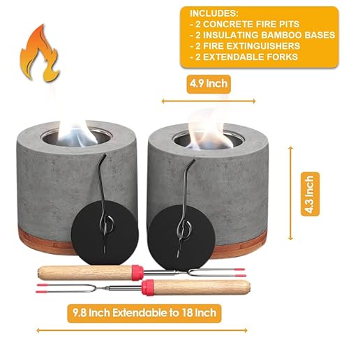 Gardenix Decor 2 Pack Gardenix Decor Concrete Tabletop Fire Pit With Bamboo Base thumb #3