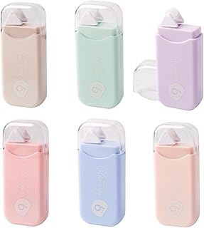 ZYDYRX Paquete de 6 rodillos adhesivos de doble cara, pegamento fotográfico, rodillo de pegamento de puntos, rodillo adhesivo de doble cara, 6 colores, rollos adhesivos para una rápida fijación de