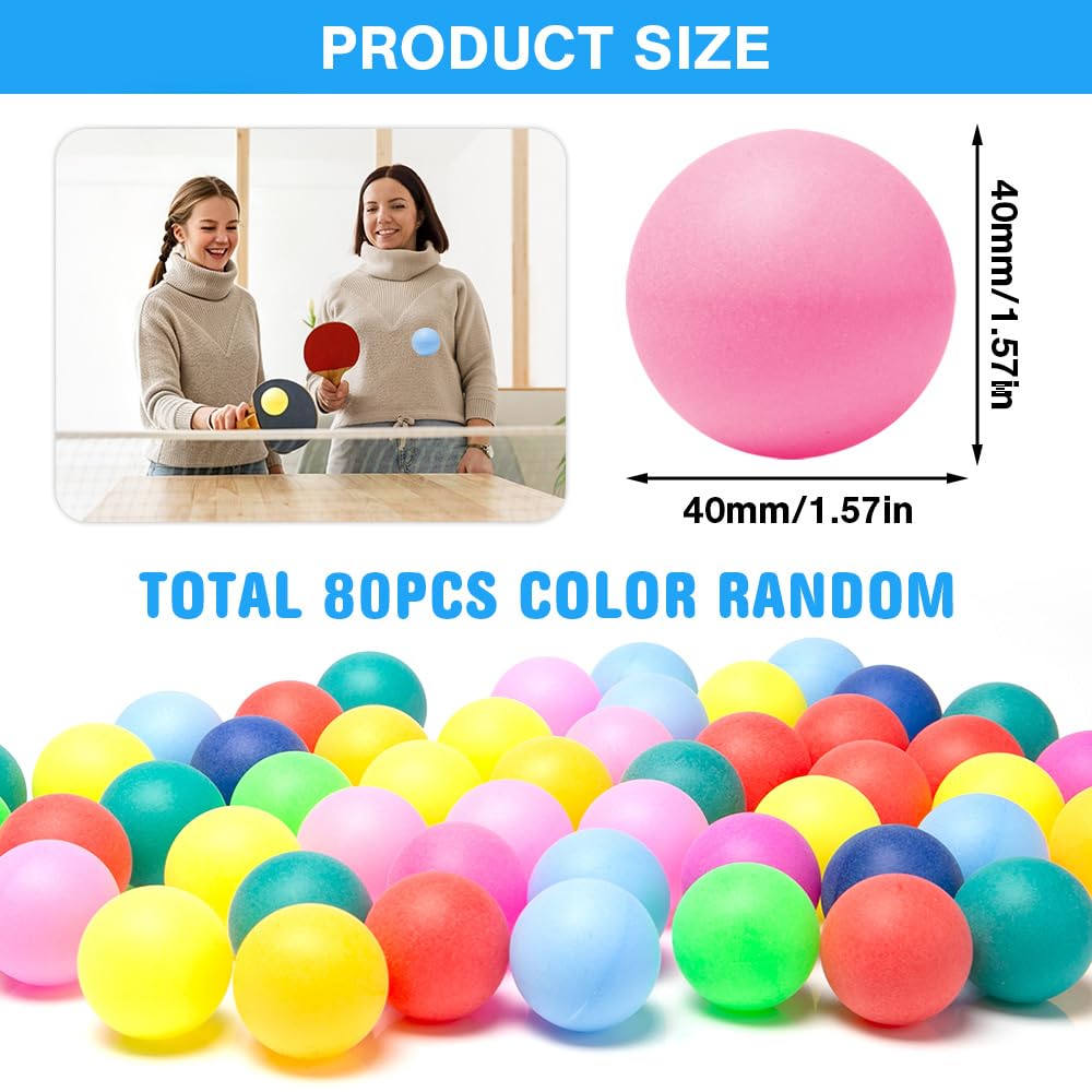 Pelotas Ping Pong 40mm 80 Piezas Colores Mezclados Plástico Entrenamiento