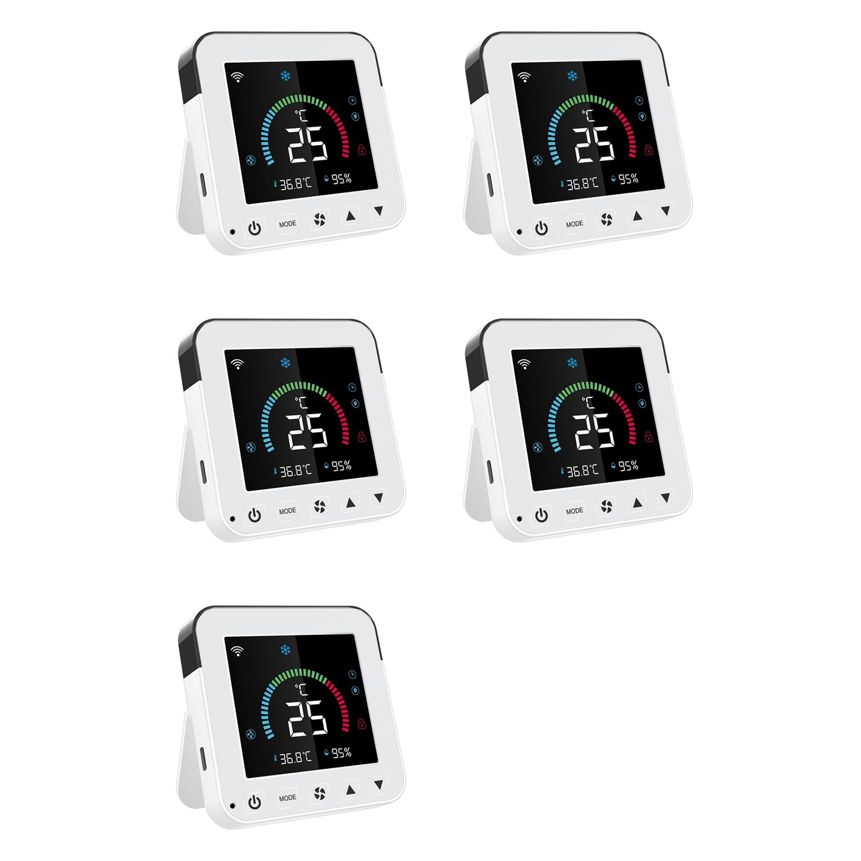 Jnchdghwa 5X Tuya Smart Life New WiFi Thermostat DC5V Air Conditioner IR Remote Control Timer Temperature Humidity Sensor