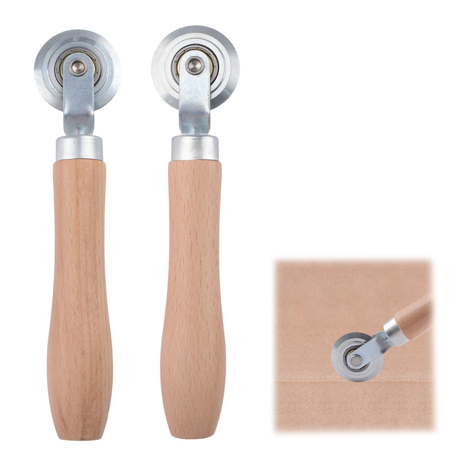 HICOHAND Thin Cardboard Scoring Tool, 2pcs Box Resizer Tool with Wooden Handle for Card Making Corrugated Paper Metal Sheets Leather Craft