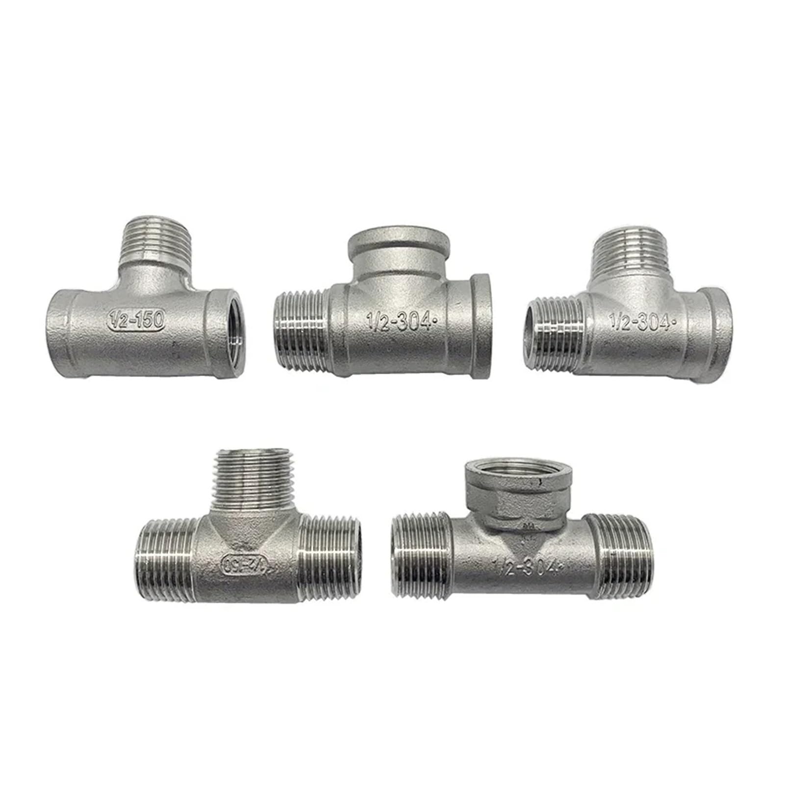 1/4" 3/8" 1/2" 3/4" 1" 1-1/4" 1-1/2" 2" Maschio Femmina Tee 3 Vie Splitter 304 Raccordo for Tubo in Acciaio Inox Acqua(M-M-M,THREAD_2")