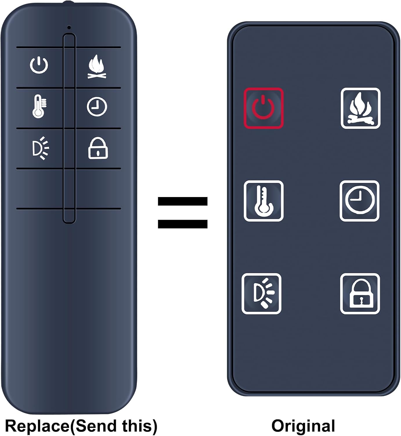 Replacement Remote Control Compatible with Febo Flame Electric Fireplace Heater ZHS-36-A 15IN-36-095 F15-C-029-088