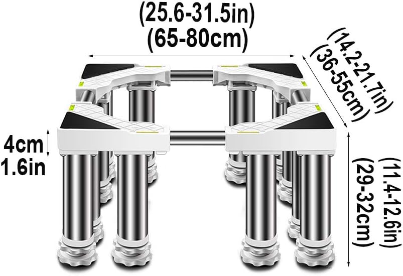 Washing Machine Stand Base Universal Machine Base Stand Heightening 29-32cm Multi-Functional Adjustable Fridges s Pedestals & Frames Length 65-80cm Width 36-55cm Cookers