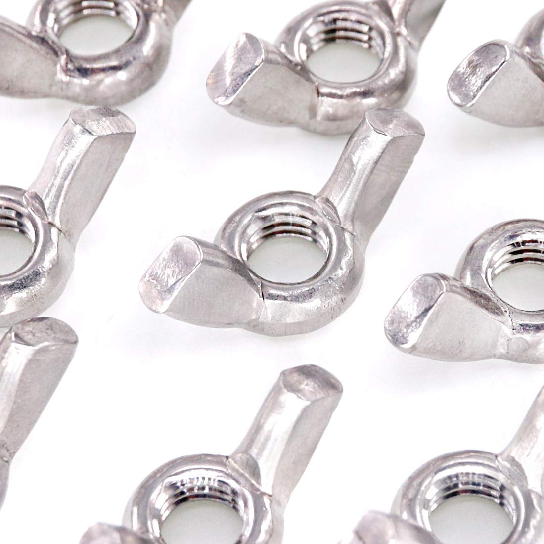 Swpeet 30Pcs M8 304 Stainless Steel Serrated Metric Wing Nuts Butterfly
