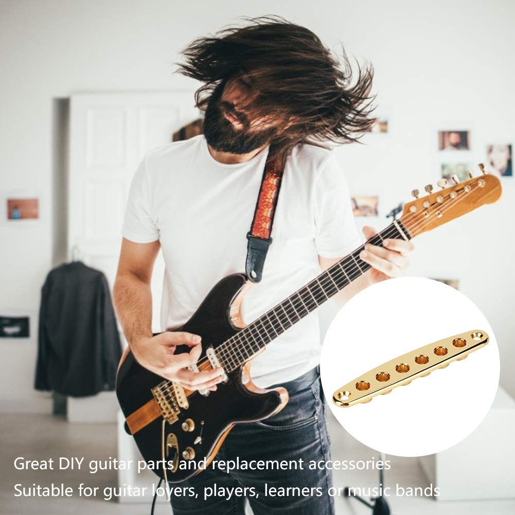 Guitar String Through Plate, Zinc Alloy Guitar String Ferrule Block, Guitar String Through Plate Mounting Ferrules - Image 2