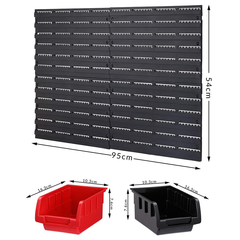 Bakaji Panneau Mural avec boîte de Rangement et Support pour Outils, Plastique Rigide, Multicolore, 95 x 54 cm