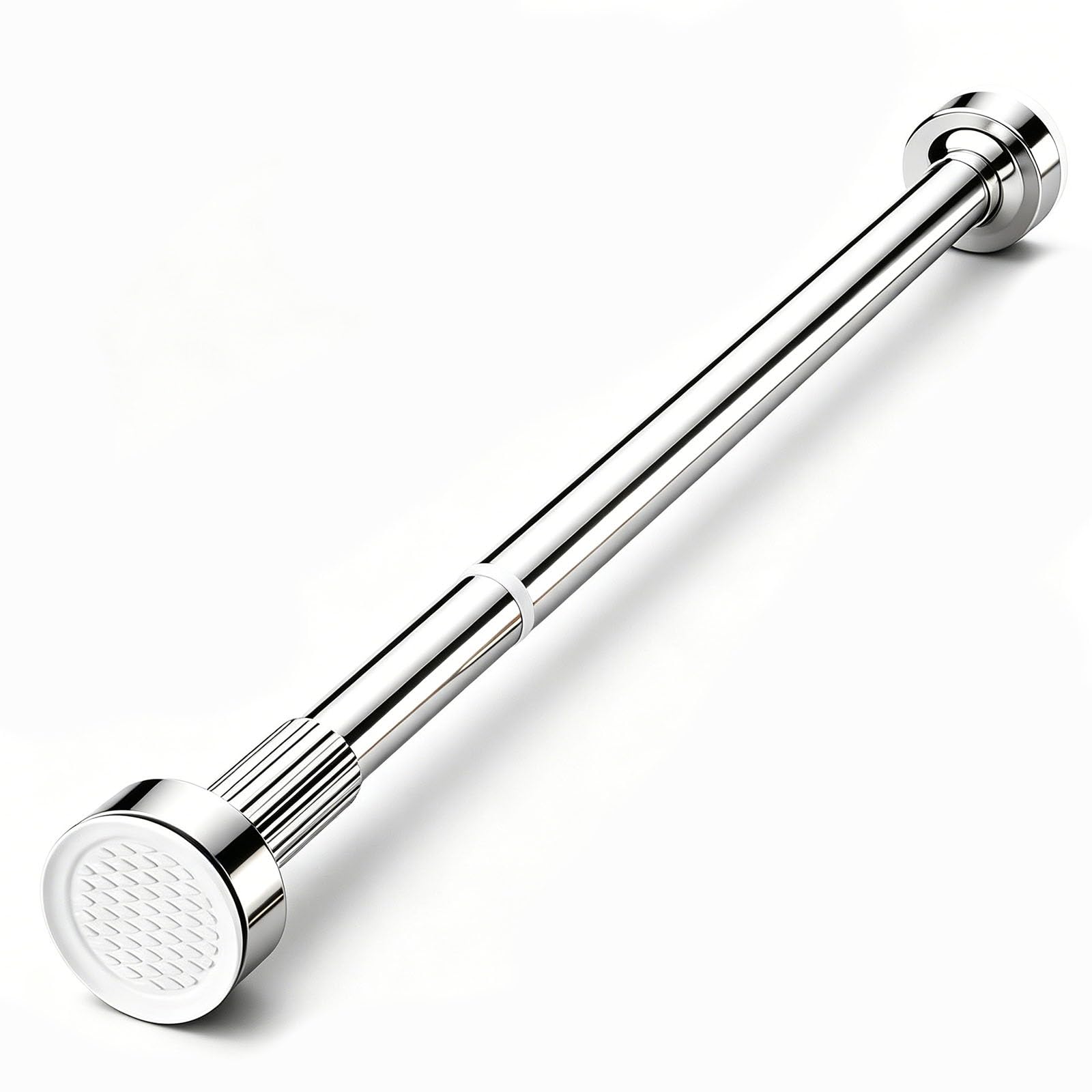 No Drill Curtain Rod, Shower Tension Rod, no Drilling Required, Freely Extendable and Retractable Suitable for Wardrobes, Bathrooms, and Entryways(Silver,190-260cm/74.8-102.4in)