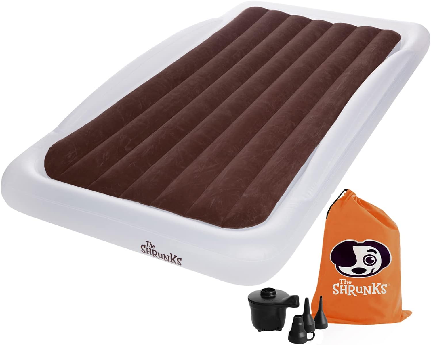 The Shrunks Twin Air Mattress Travel Bed for Kids and Adults with Pump Portable