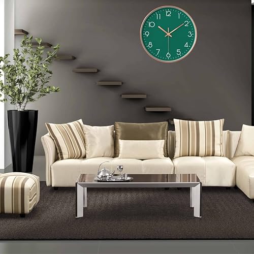 Miniatura 6 de Reloj de pared silencioso para dormitorio relojes de 12 pulgadas para decoración de sala de estar funciona con pilas reloj moderno para el hogar y