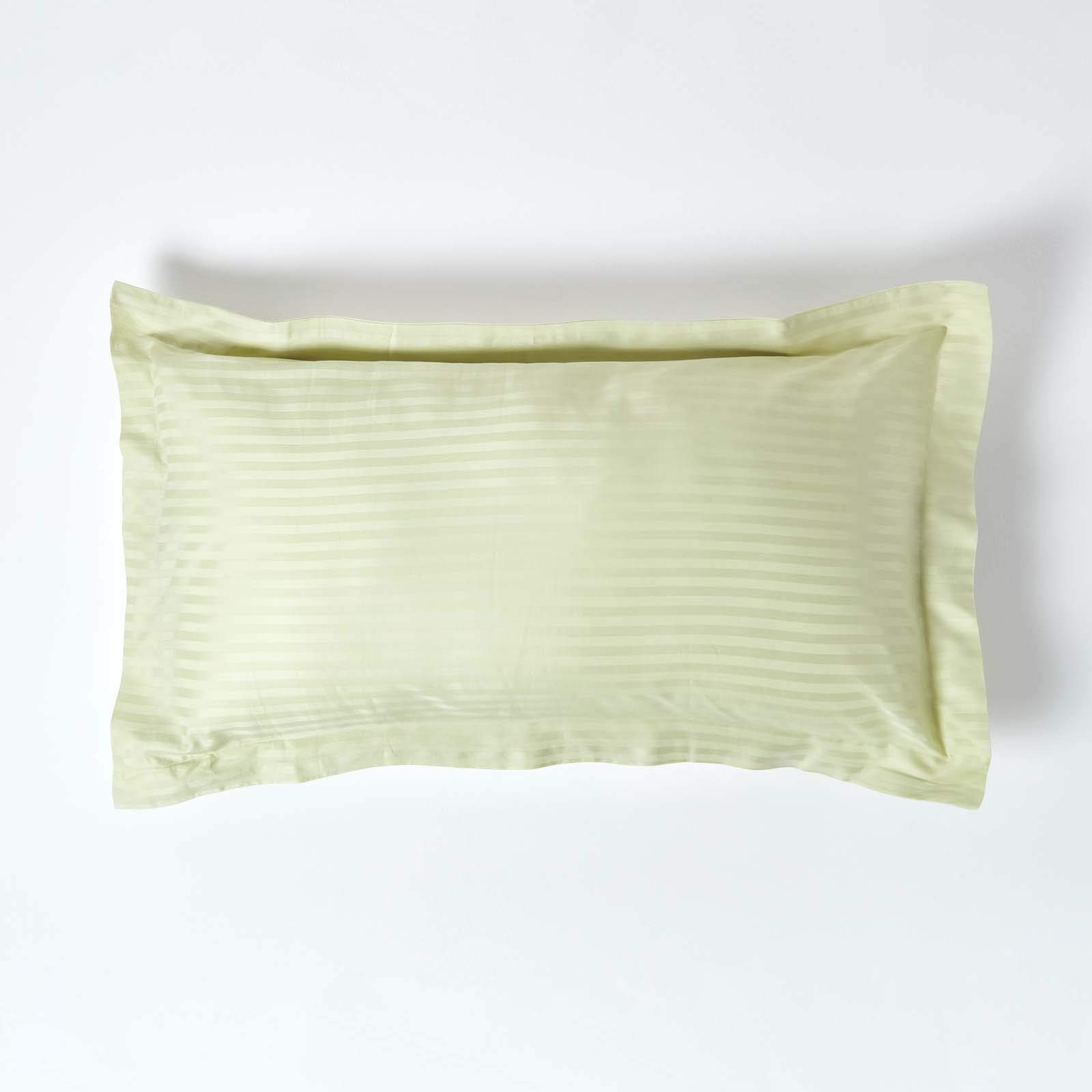 Homescapes Egyptian Cotton King Size Oxford Pillowcase 330 TC Green
