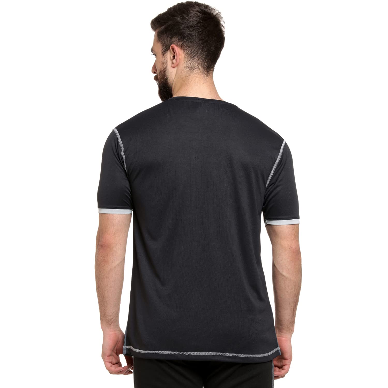 Campus Sutra Basic Activewear - Camiseta de manga larga para hombre, ajuste regular, cuello alto, media cremallera, poliéster, ajuste cómodo para uso diario