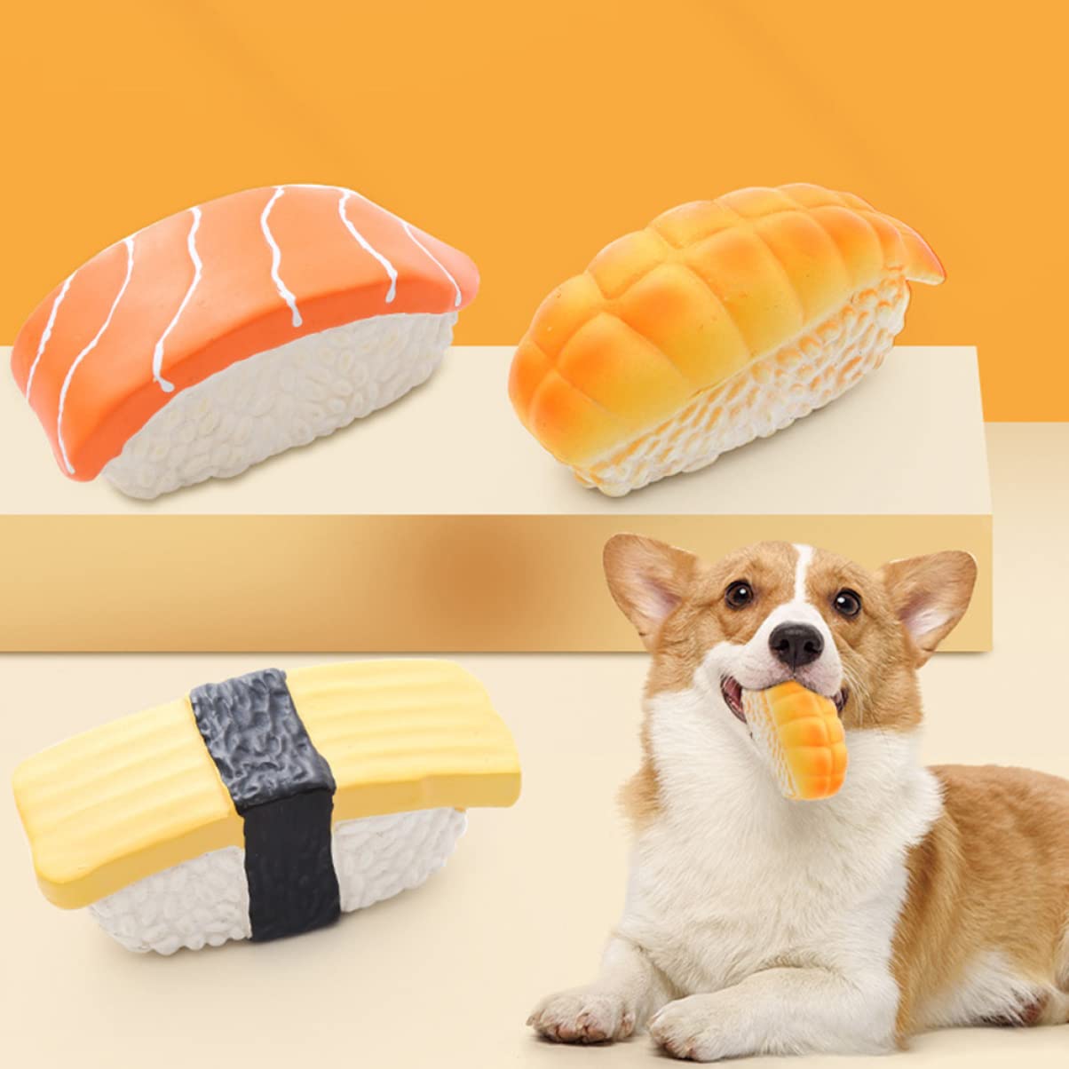 minkissy 5 Sets Tragbares Hundespielzeug Interaktives Backenzahnspielzeug Für Hunde Und Lustiges Kauspielzeug in Sushi-Form Für Hundespielzeug 2 Stück * 5