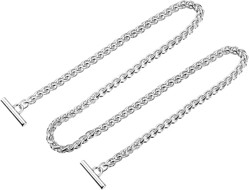 uxcell Correa de cadena plana de hierro, 43 pulgadas, cadenas de bolso, accesorios de cadena para monedero, correas de cadena con cierres de palanca