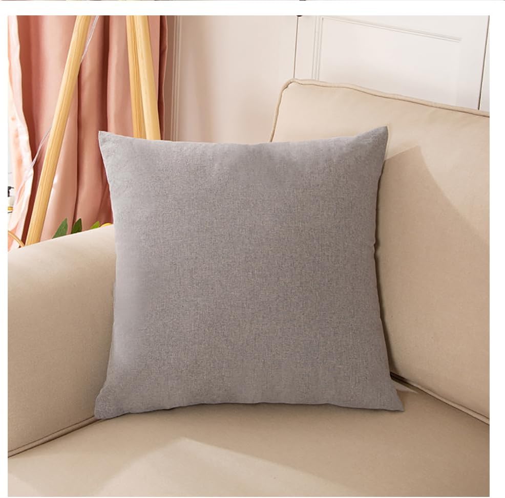 2pcs Linen Cotton Blend Pillowcases - Breathable & Textured Standard Size (23x23 inches) Solid Color Pillow Covers for All Seasons (Beige Yellow)
