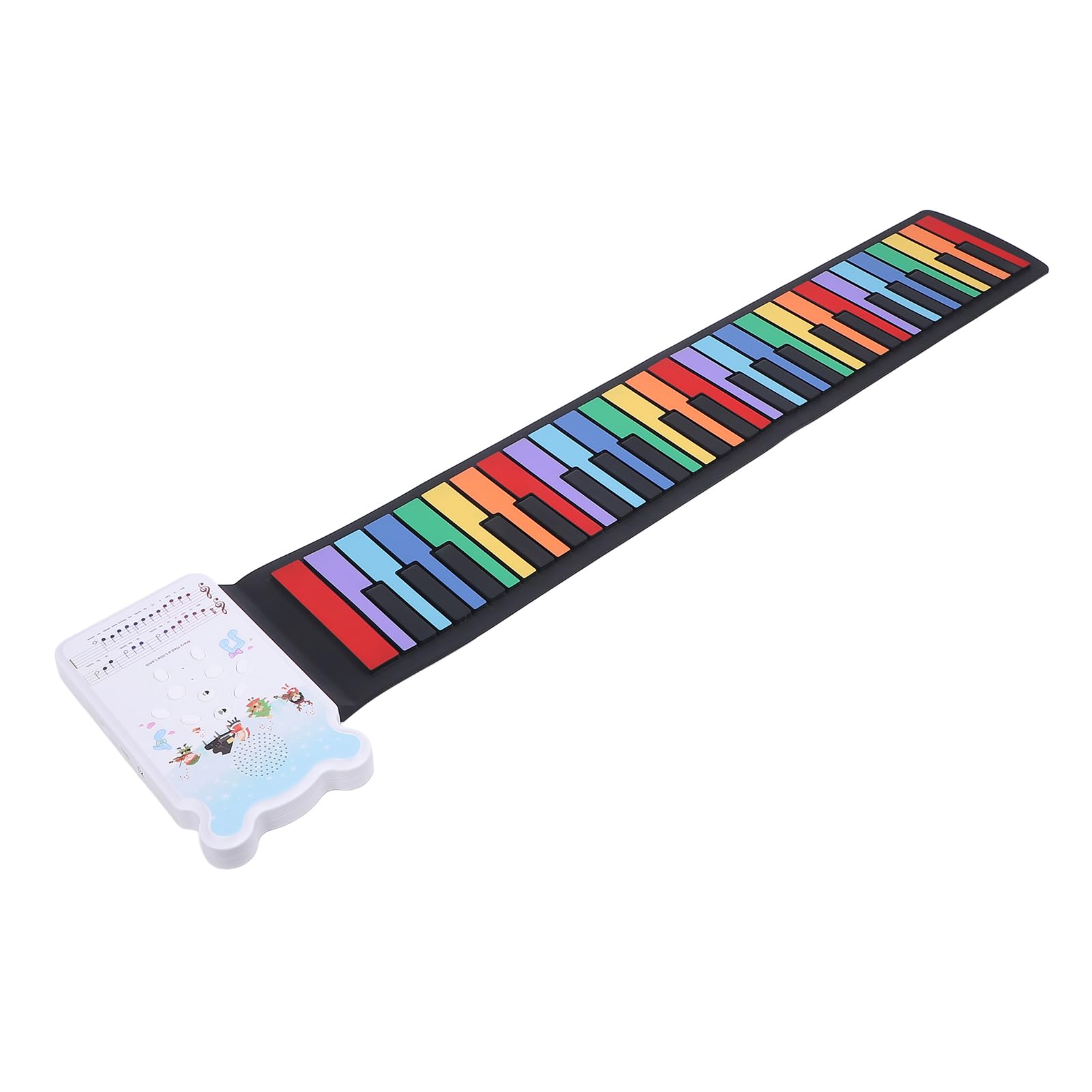Tastiera per Arrotolabile, Tastiera per Pieghevole Ricaricabile a 49 Tasti, Portatile in Silicone con Altoparlante Incorporato per Bambini Principianti