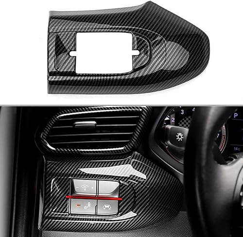 JUIVEEL Lámpara frontal de automóvil estilo fibra de carbono compatible con accesorios automotrices Hyundai Veloster JS N-Line 2019-2022