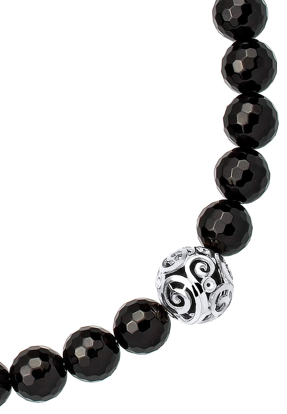 Elli Damen-Halskette Ornament Edelsteinkette 925 Silber Onyx schwarz - 0103240215
