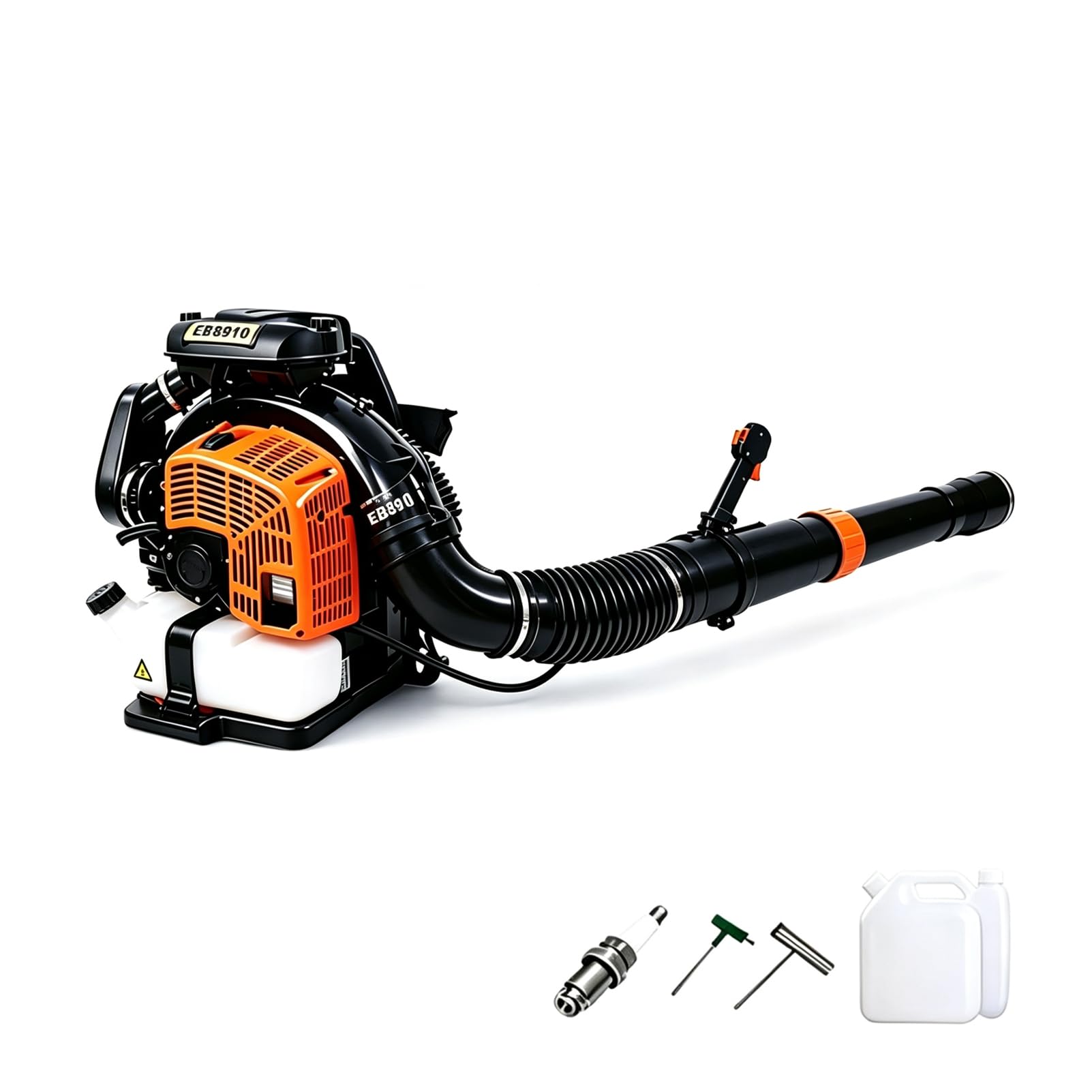 Soplador De Hojas De Gas 68cc, Filtración De Doble Capa 8500r/min | Soplador de hojas de gasolina con mochila de 2,2 L, mango de 180 grados, arnés ergonómico y ventilado(black)