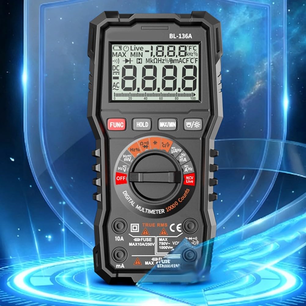 Digitales Multimeter, 6000 Counts True RMS Auto Range | ABS berührungsloser Spannungsprüfer für elektrische Industrie (10000)