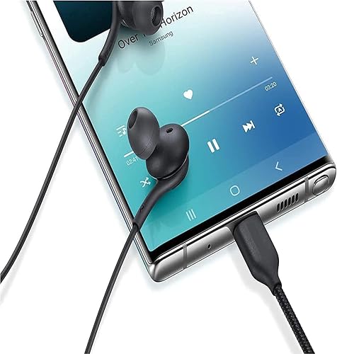 Miniatura 2 de 2025 Nuevos auriculares estéreo intrauditivos para Samsung Galaxy S25 S24 S23 S22 S21 S20, Note 10, 10+ - Diseñado con micrófono y control remoto de