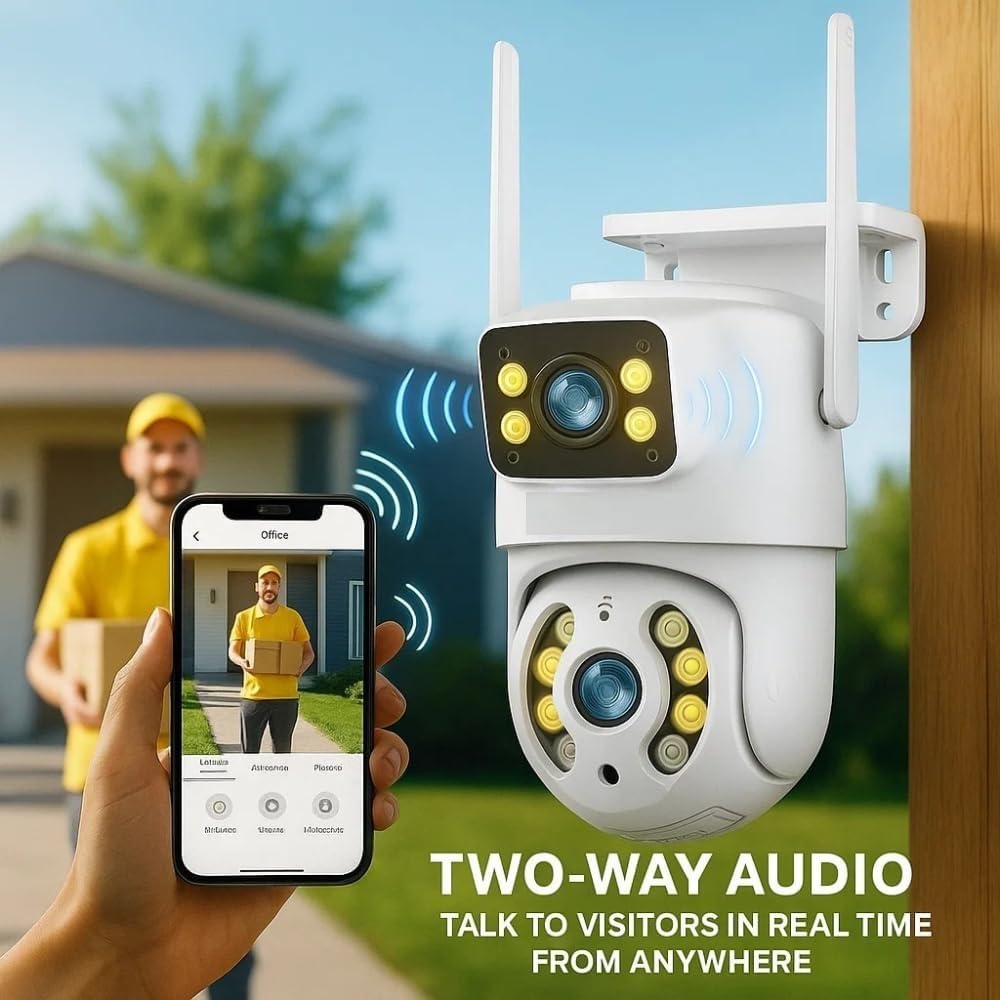 MAYUMI 2-Way Audio | Multi-User View | 128GB SD Card Support | Waterproof | 5MP+5MP Dual Lens WiFi Outdoor CCTV Camera | Full HD | Color Night Vision | Human Detection