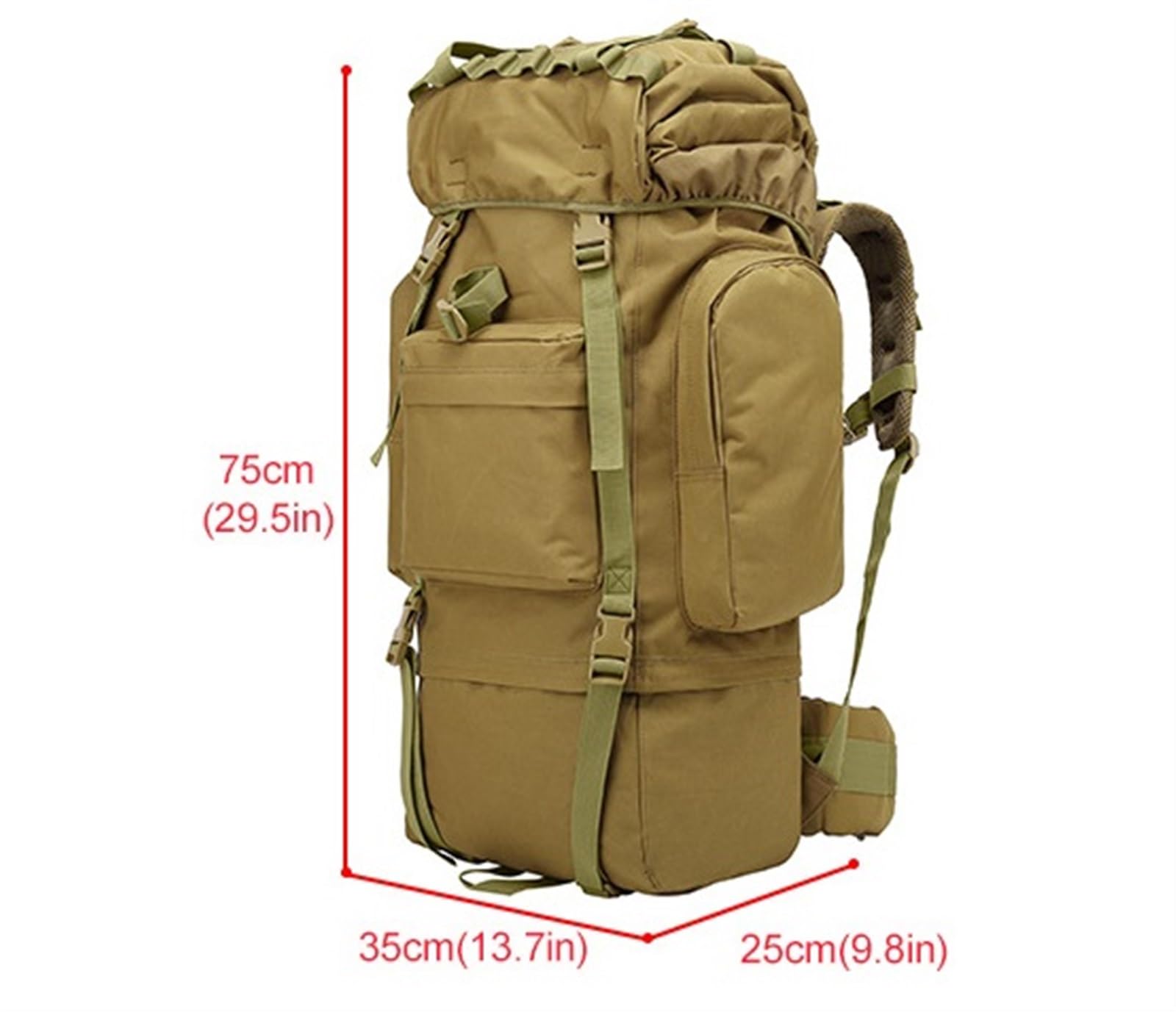 Plecak Turystyczny Plecak Trekkingowy Plecak Trekkingowy 65L Wodoodporny Plecak Turystyczny, Plecak Podróżny Do Sportów Górskich Torba Alpinistyczna(J)