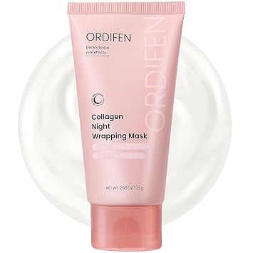Collagen Night Wrapping Mask for Glowing Skin, Overnight Wrapping Peel Off Facial Mask for Elasticity Hydration Collagen Wrapping Mask