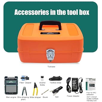 6 Motor Automatic Intelligent FTTH Fiber Fusion Splicer, 5 Inch LCD Screen SM&MM Fiber Optical Welding Splicing Machine Kit, Splicing 5S Heating 15S fusionadora de fibra optica(AI-6A+)