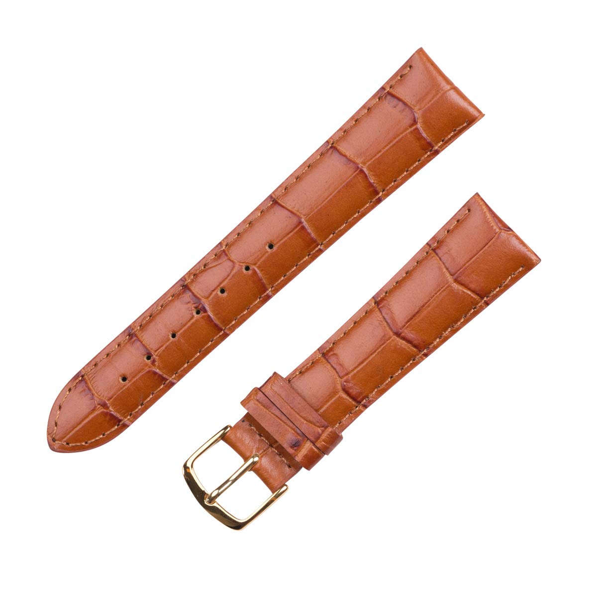 Hadley Roma MS835 20mm Tan Alligator Grain Genuine Calfskin Matte Men Watch Band