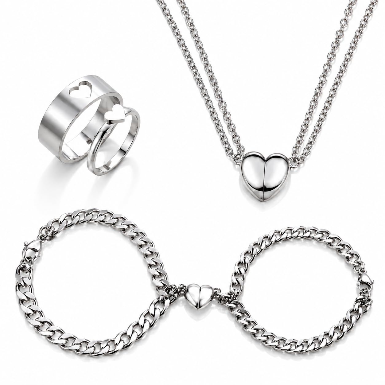 BEAUTIVIA Couple Magnetic Heart Combo Set - Image 1