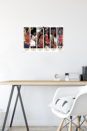 Miniatura 4 de Trends International Michael Jordan - Póster de pared de campeonatos, 22.4 pulgadas de largo x 14.7 W, versión premium sin marco