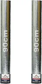 Kit 2 Manta Asfáltica Adesiva Multiuso Metalizada 90cmx10m Auto Colante Vedação para Telhados Calhas Rufos Alta Resistência e Durabilidade Vazamentos Vedação Refletiva Aluminizada Rolo Fita