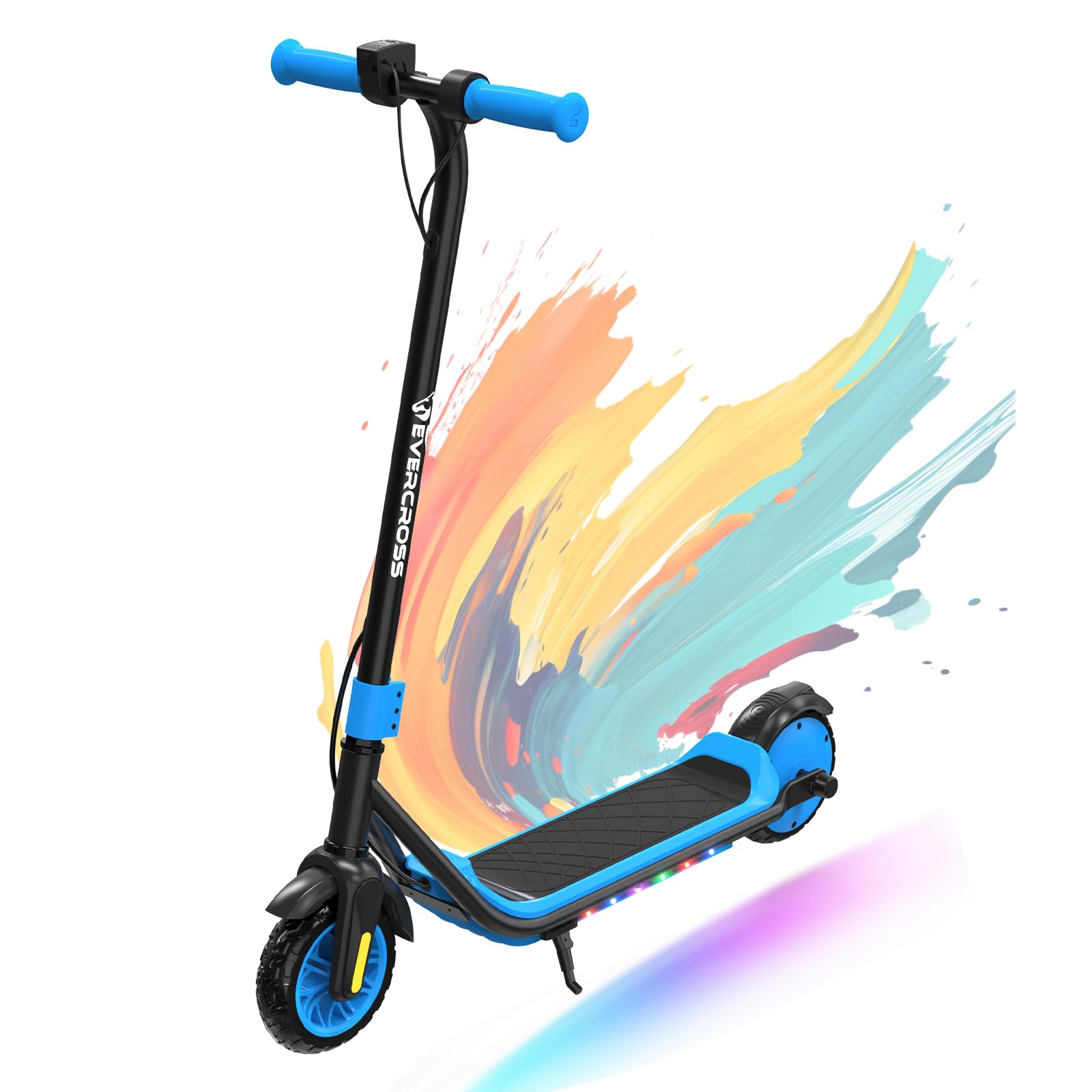 EVERCROSS E6 Electric Scooter for Kids, 7" Lightweight E-Scooter for Ages 6-12, Electric Scooter with A Range of Up to 20 km and 7-Color Lights, 3 Speed Modes (8, 12, 16 km/h)