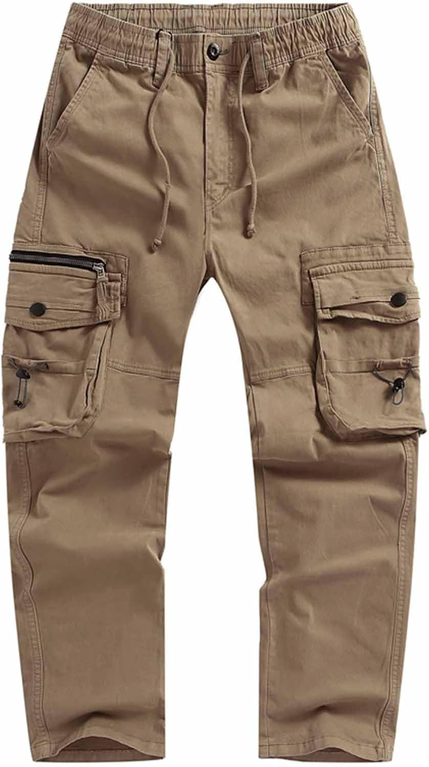 Men's Ripstop Cargo Pants Quick Drying Outdoor Active Trousers Lightweight Breathable Work Slacks with Zip Pockets