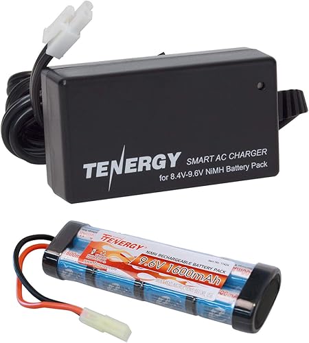 Tenergy Batería para airsoft de alta capacidad 96 V 1600 mAh NiMH con conector mini Tamiya para pistola Airsoft cargador de batería NiMH de 84 V-96